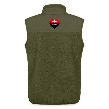 Flaggen-Skyline-Reise-Andenken Luzerns die Schweiz - Unisex Sherpaweste von Stanley/Stella - Khaki - Hinten - AI Model Male 178 light (178cm)