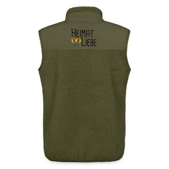 Heimat Liebe - Unisex Sherpaweste von Stanley/Stella - Khaki - Hinten - AI Model Male 178 light (178cm)