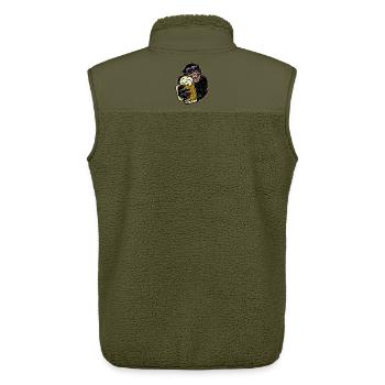 Affe mit Bier Biertrinkershirt Geschenk - Unisex Sherpaweste von Stanley/Stella - Khaki - Hinten - AI Model Male 178 light (178cm)