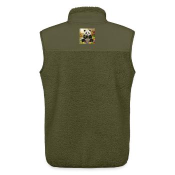 Süßer Panda mit bunten Spielzeugen - Unisex Sherpaweste von Stanley/Stella - Khaki - Hinten - AI Model Male 178 light (178cm)