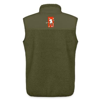 Federleichte Speedminton Ballwechsel - Unisex Sherpaweste von Stanley/Stella - Khaki - Hinten - AI Model Male 178 light (178cm)