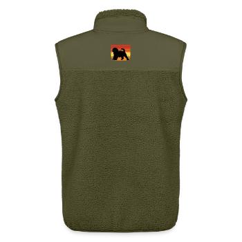 Cockapoo Hundeliebhaber Silhouette Vintage Sonnenuntergang - Unisex Sherpaweste von Stanley/Stella - Khaki - Hinten - AI Model Male 178 light (178cm)