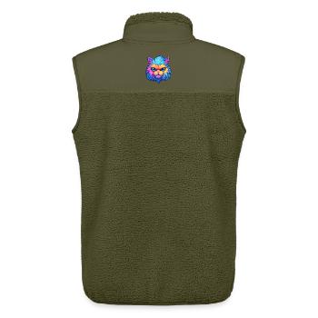 Persische Katze Rasse Aquarell Karikatur Kawaii Haustier - Unisex Sherpaweste von Stanley/Stella - Khaki - Hinten - AI Model Male 178 light (178cm)