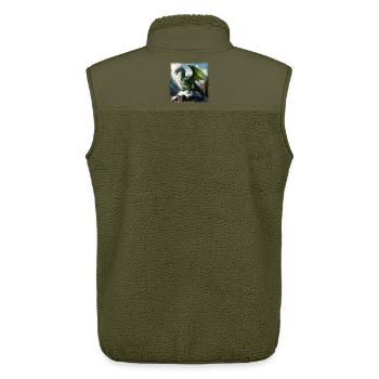 Fantasy Dragon - Unisex Sherpaweste von Stanley/Stella - Khaki - Hinten - AI Model Male 178 light (178cm)