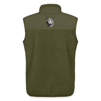 Gatito. - Unisex Sherpaweste von Stanley/Stella - Khaki - Hinten - AI Model Male 178 light (178cm)