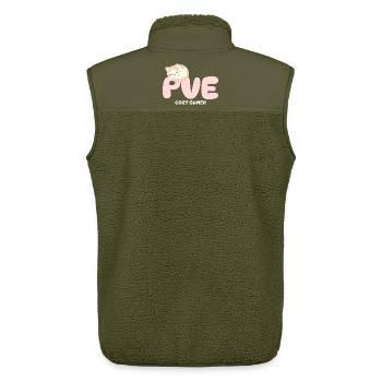 PVE Cozy Gaming Schlafkatze - Unisex Sherpaweste von Stanley/Stella - Khaki - Hinten - AI Model Male 178 light (178cm)