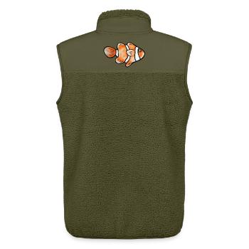 Clownfisch-Pop-Art: Bright Sea Buddy - Unisex Sherpaweste von Stanley/Stella - Khaki - Hinten - AI Model Male 178 light (178cm)
