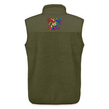 Regenbogen Dose Spaß - Unisex Sherpaweste von Stanley/Stella - Khaki - Hinten - AI Model Male 178 light (178cm)