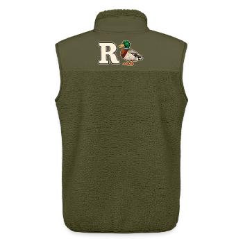 R Ente Lustiges Rentenmotiv - Unisex Sherpaweste von Stanley/Stella - Khaki - Hinten - AI Model Male 178 light (178cm)