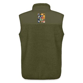 Raster aus geometrischen Kacheln - Unisex Sherpaweste von Stanley/Stella - Khaki - Hinten - AI Model Male 178 light (178cm)