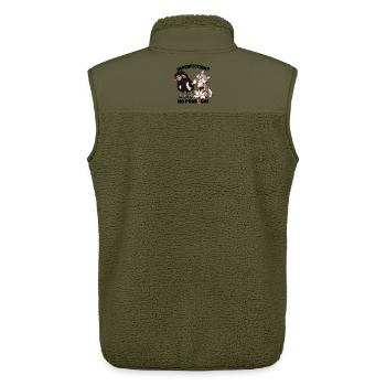 Schaf und Wolf – Unvollkommenheit? Kein Problem! - Unisex Sherpaweste von Stanley/Stella - Khaki - Hinten - AI Model Male 178 light (178cm)