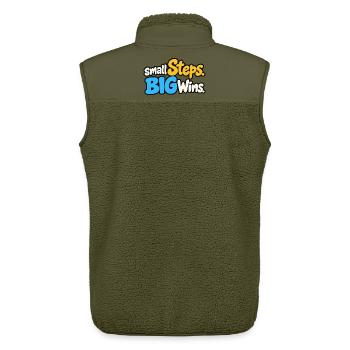 Small Steps Big Wins – Positives Motivationsdesign - Unisex Sherpaweste von Stanley/Stella - Khaki - Hinten - AI Model Male 178 light (178cm)