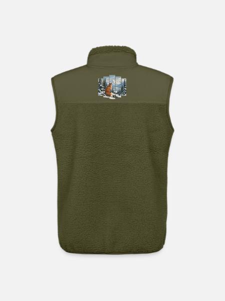 Fuchs im Winterwald - Verschneite Berglandschaft - Unisex Sherpaweste von Stanley/Stella - Khaki