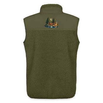 Moonlight Hammock – Auszeit unter Sternen - Unisex Sherpaweste von Stanley/Stella - Khaki - Hinten - AI Model Male 178 light (178cm)