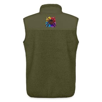 Neon Tarantel  Psychodelische Spinne im Farbklecks - Unisex Sherpaweste von Stanley/Stella - Khaki - Hinten - AI Model Male 178 light (178cm)