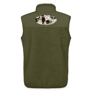 Red Admiral Butterfly auf Asters - Unisex Sherpaweste von Stanley/Stella - Khaki - Hinten - AI Model Male 178 light (178cm)