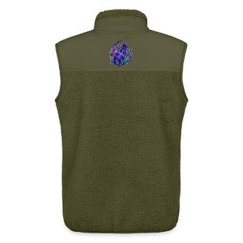 Galaktische Katze im Kosmos - Unisex Sherpaweste von Stanley/Stella - Khaki - Hinten - AI Model Male 178 light (178cm)