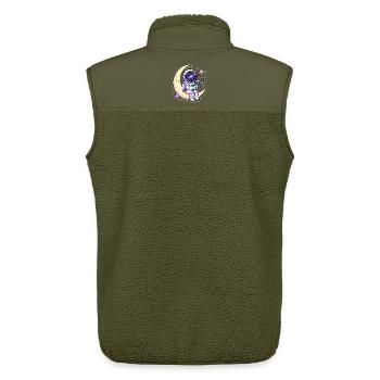 Mondfreund Astronaut mit Blumen - Unisex Sherpaweste von Stanley/Stella - Khaki - Hinten - AI Model Male 178 light (178cm)