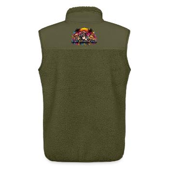 Pawplay Party DJ Dogs - Unisex Sherpaweste von Stanley/Stella - Khaki - Hinten - AI Model Male 178 light (178cm)