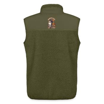 Spooky Night Loyal Company – Deutsche Dogge Halloween - Unisex Sherpaweste von Stanley/Stella - Khaki - Hinten - AI Model Male 178 light (178cm)