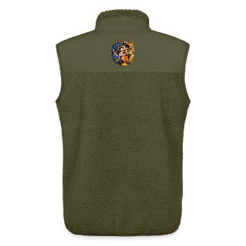 BeatPinguin Groove - Unisex Sherpaweste von Stanley/Stella - Khaki - Hinten - AI Model Male 178 light (178cm)