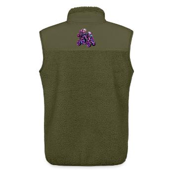 Cyberpunk & Zukunfts-Sci-Fi-Mobilroller - Unisex Sherpaweste von Stanley/Stella - Khaki - Hinten - AI Model Male 178 light (178cm)