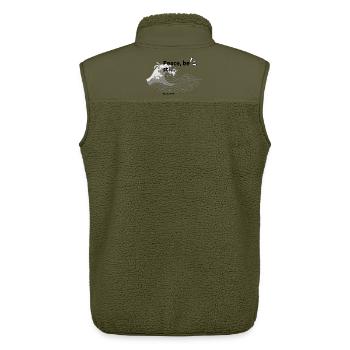 Markus 4,39 Friede, sei still. - Unisex Sherpaweste von Stanley/Stella - Khaki - Hinten - AI Model Male 178 light (178cm)
