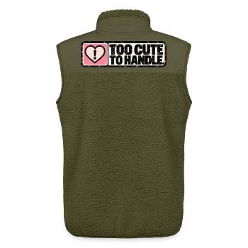 Too Cute to Handle – Cute Retro Heart - Unisex Sherpaweste von Stanley/Stella - Khaki - Hinten - AI Model Male 178 light (178cm)