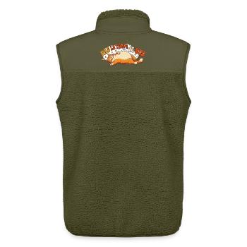 Humor-Katze – No Time I Bug - Unisex Sherpaweste von Stanley/Stella - Khaki - Hinten - AI Model Male 178 light (178cm)