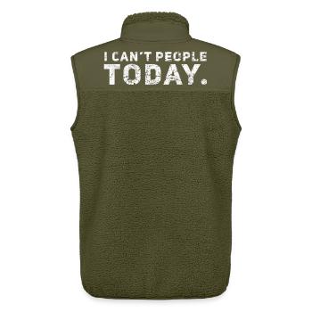 I Can't People Today Ich kann Leute heute nicht - Unisex Sherpaweste von Stanley/Stella - Khaki - Hinten - AI Model Male 178 light (178cm)