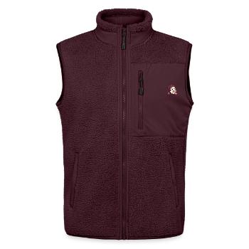 Cosy Stitches – Süßer Häkelgeist - Unisex Sherpaweste von Stanley/Stella - Maroon - Vorne - AI Model Female 172 light (172cm) & AI Model Male 178 light (178cm)