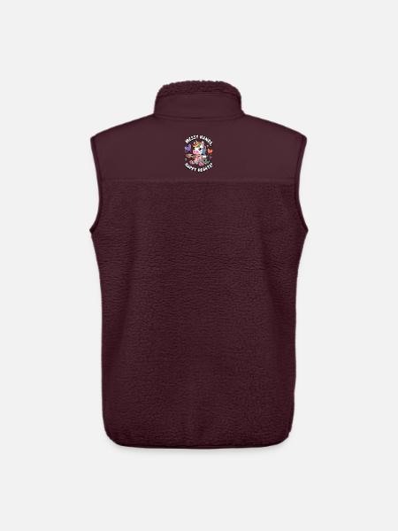 Messy Hands, Happy Hearts! - Unisex Sherpa Gilet by Stanley/Stella - maroon