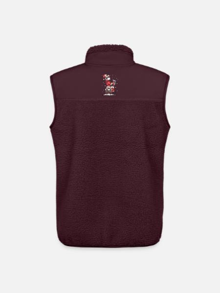 Père Noël assis sur la cheminée drôle - Veste sans manches sherpa unisexe Stanley/Stella - maroon