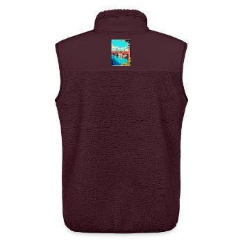Verona Italien Vintage Reiseplakat WPA Souvenir - Unisex Sherpaweste von Stanley/Stella - Maroon - Hinten - AI Model Male 178 light (178cm)