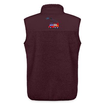 Fire engine with ladder and water children - Unisex Sherpa Gilet by Stanley/Stella - maroon - Back - AI Model Male 178 light (178cm)