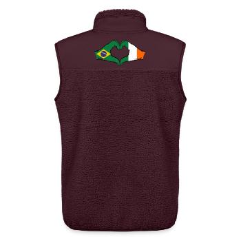 Brazil Ireland Flag Hands Heart Shape - Unisex Sherpa Gilet by Stanley/Stella - maroon - Back - AI Model Male 178 light (178cm)