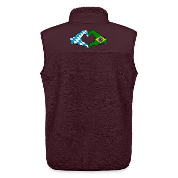 Bavaria Brazil Flag Hands Heart Shape - Unisex Sherpa Gilet by Stanley/Stella - maroon - Back - AI Model Male 178 light (178cm)