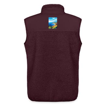 Côte d Azur Frankreich Vintage Reiseplakat Souvenir - Unisex Sherpaweste von Stanley/Stella - Maroon - Hinten - AI Model Male 178 light (178cm)