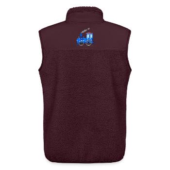 Children's train railway blue with hearts - Unisex Sherpa Gilet by Stanley/Stella - maroon - Back - AI Model Male 178 light (178cm)