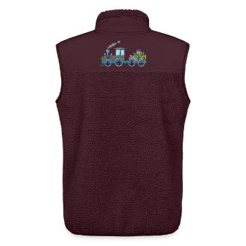 Children's train railway with trailer grey - Unisex Sherpa Gilet by Stanley/Stella - maroon - Back - AI Model Male 178 light (178cm)