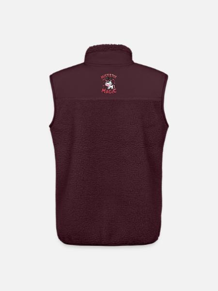 Mistletoe And Magic - Unisex Sherpa Gilet by Stanley/Stella - maroon
