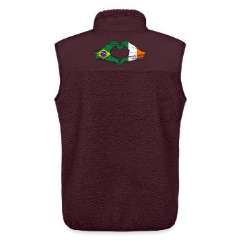 Brazil Ireland Flag Hands Heart Shape Used - Unisex Sherpa Gilet by Stanley/Stella - maroon - Back - AI Model Male 178 light (178cm)