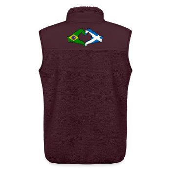 Brasilien Schottland Flagge Hände Herzform - Unisex Sherpaweste von Stanley/Stella - Maroon - Hinten - AI Model Male 178 light (178cm)