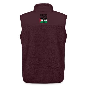 Free palestine | Guy with palestine flag - Unisex Sherpaweste von Stanley/Stella - Maroon - Hinten - AI Model Male 178 light (178cm)