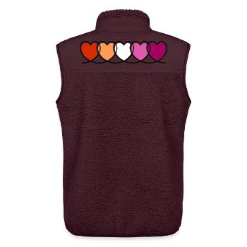 Lesbe lesbisch Herzen - Unisex Sherpaweste von Stanley/Stella - Maroon - Hinten - AI Model Male 178 light (178cm)