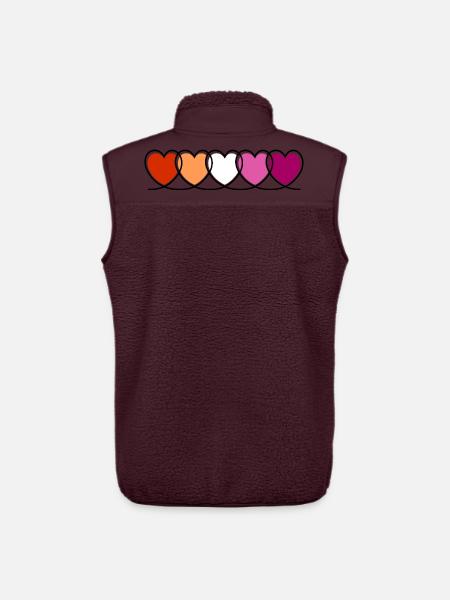 Lesbe lesbisch Herzen - Unisex Sherpaweste von Stanley/Stella - Maroon