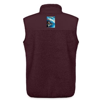Montreux Schweiz Vintage Reiseplakat WPA Kunst - Unisex Sherpaweste von Stanley/Stella - Maroon - Hinten - AI Model Male 178 light (178cm)