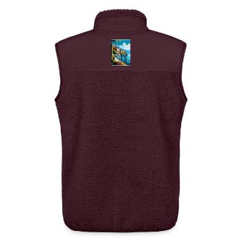 Bellagio Italie Affiche de voyage vintage Souvenir WPA - Veste sans manches sherpa unisexe Stanley/Stella - maroon - Dos - AI Model Male 178 light (178cm)