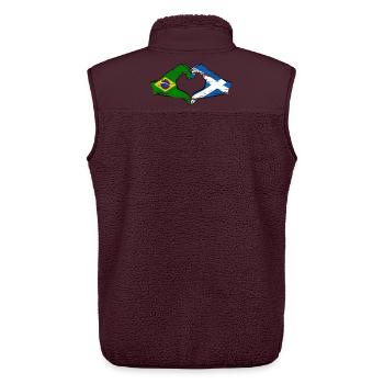 Brazil Scotland flag hands heart shape used - Unisex Sherpa Gilet by Stanley/Stella - maroon - Back - AI Model Male 178 light (178cm)