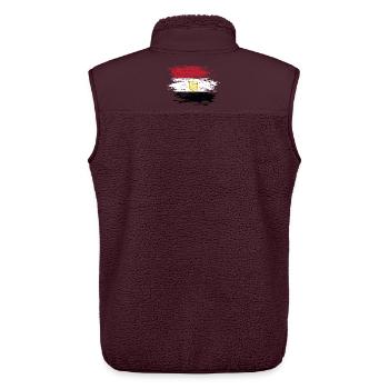 Egypt flag used - Unisex Sherpa Gilet by Stanley/Stella - maroon - Back - AI Model Male 178 light (178cm)